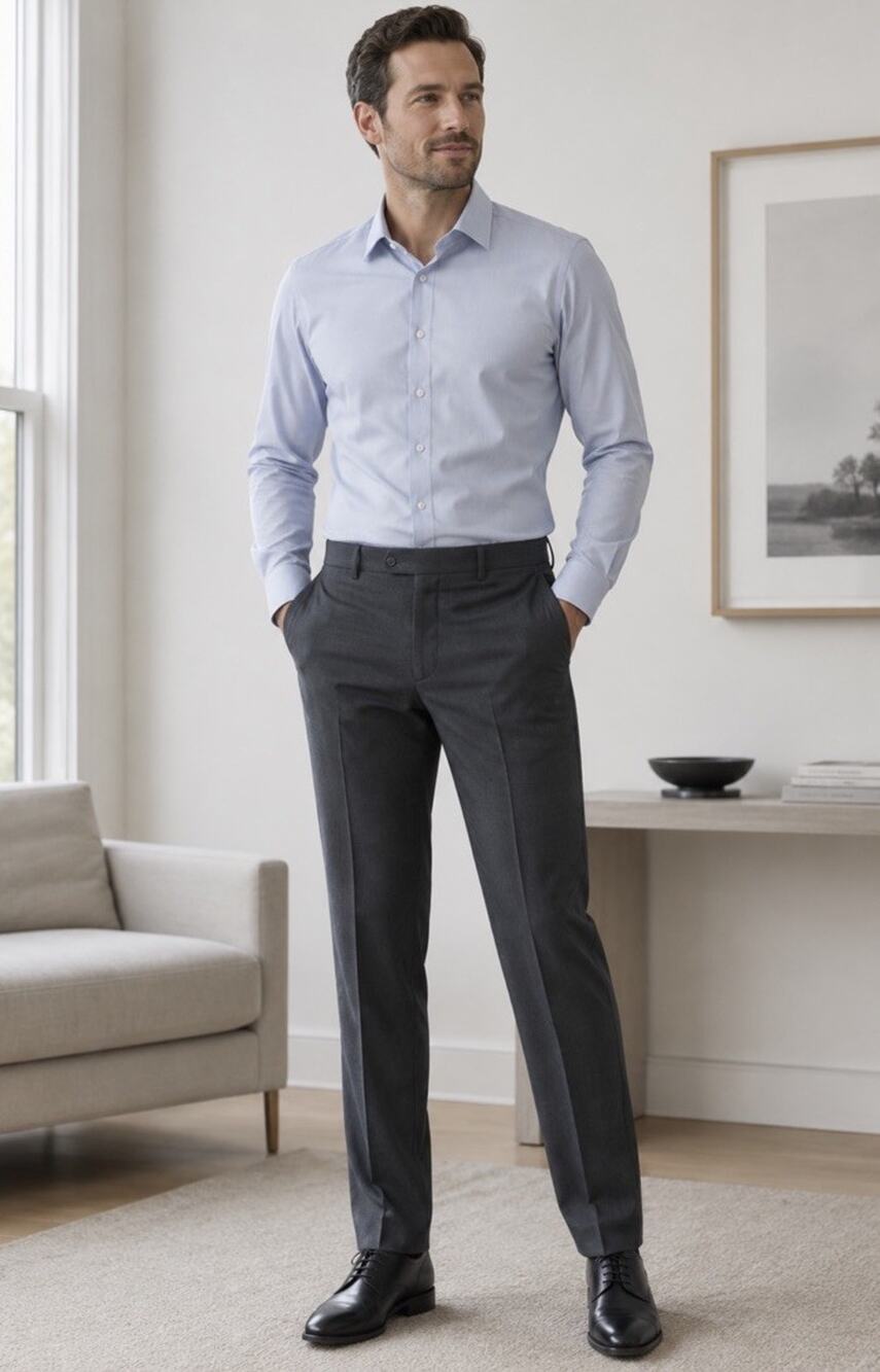 Joseph Abboud Heritage 100% Wool Men's Pants 34X35 Pockets Grey Office Read